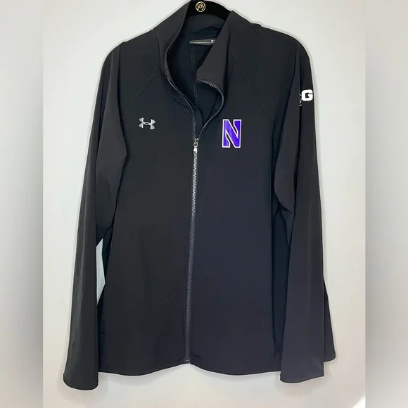 EUC Men's Under Armour Northwestern black lightweight sideline jacket size Large - Picture 2 of 6